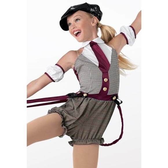 Dance Costume Weissman 8686 XXL Adult Burgundy Tie and Vest Jazz Sequin - Picture 1 of 3